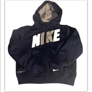 Nike Boy's Therma Fit Blue Hoodie Jacket 24 Months Zip Closure With Pockets.